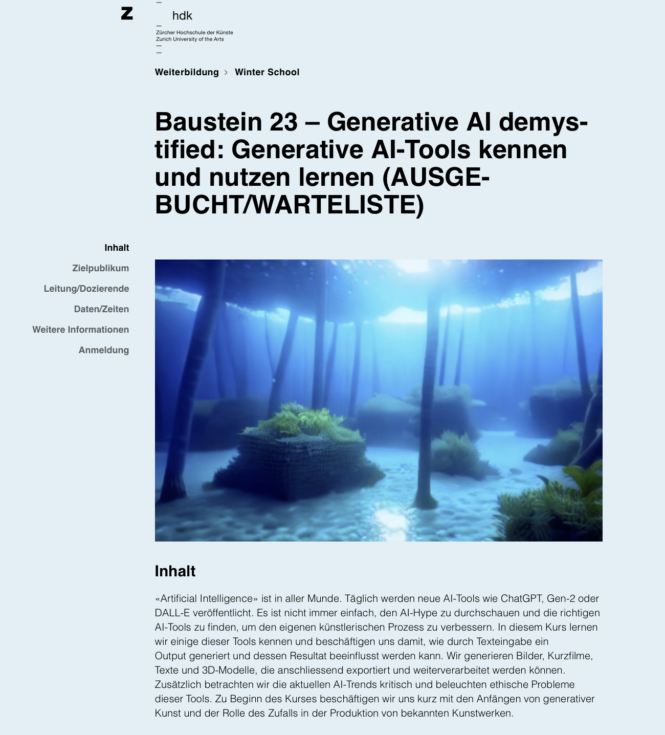 Generative AI demystified - Winter school 2024 ZHdK