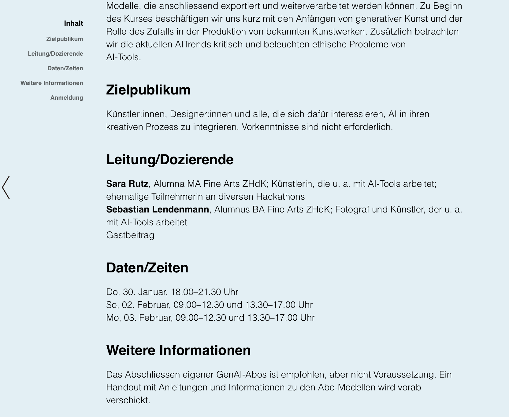 Generative AI demystified - Winter school 2025 ZHdK course details
